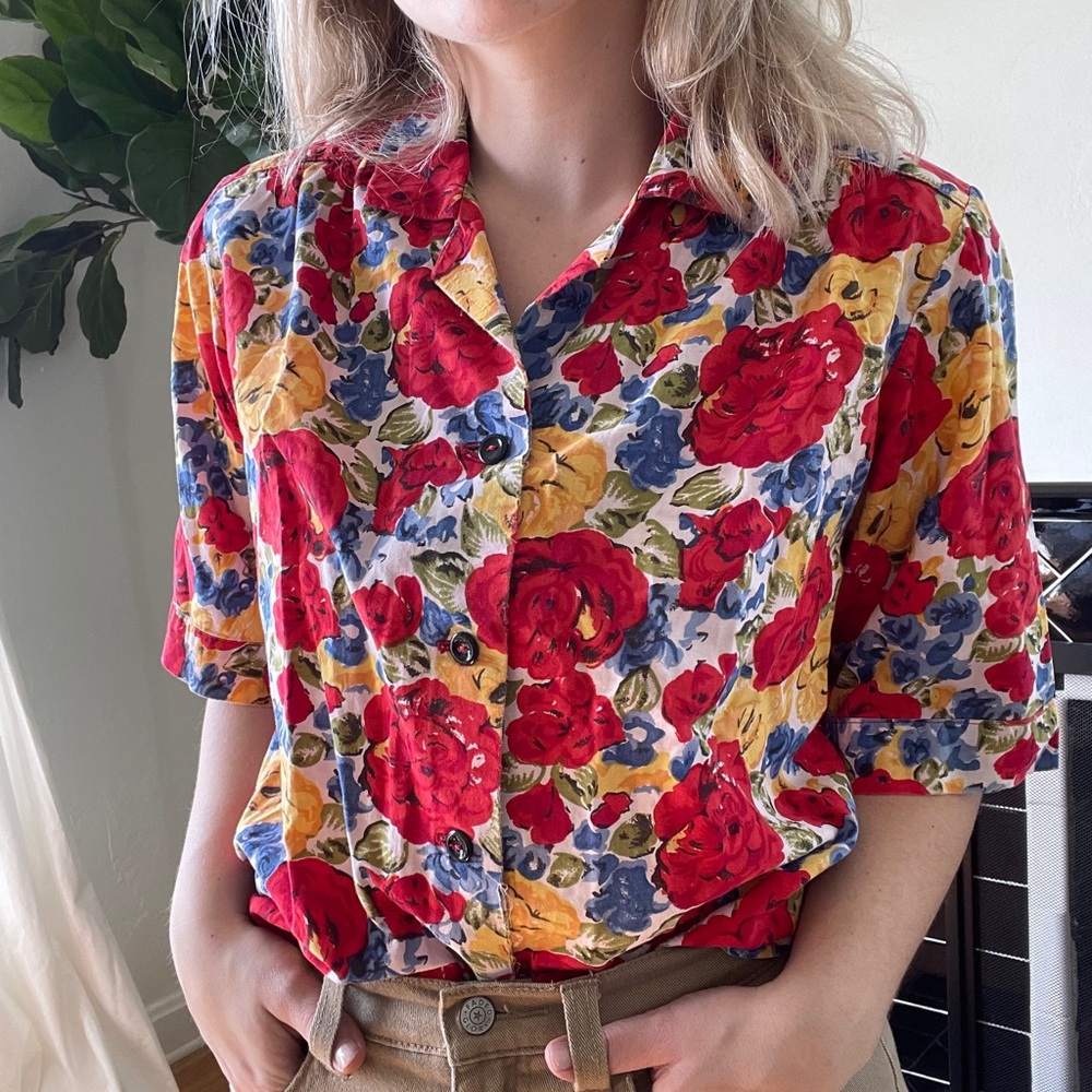 Vintage Floral Button Down
